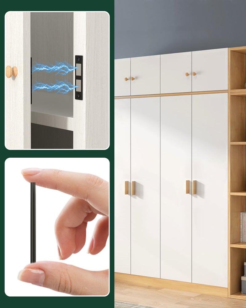 Jiayi 30 Lb Magnetic Door Catch Screw in Black  Heavy Duty Cabinet Latch  Cabinet Drawer Door Magnets  2 Pack Kitchen Magnets Closures  Dual Pocket Door Magnets for RV  Cabinet Door  Barn Door - Image 4